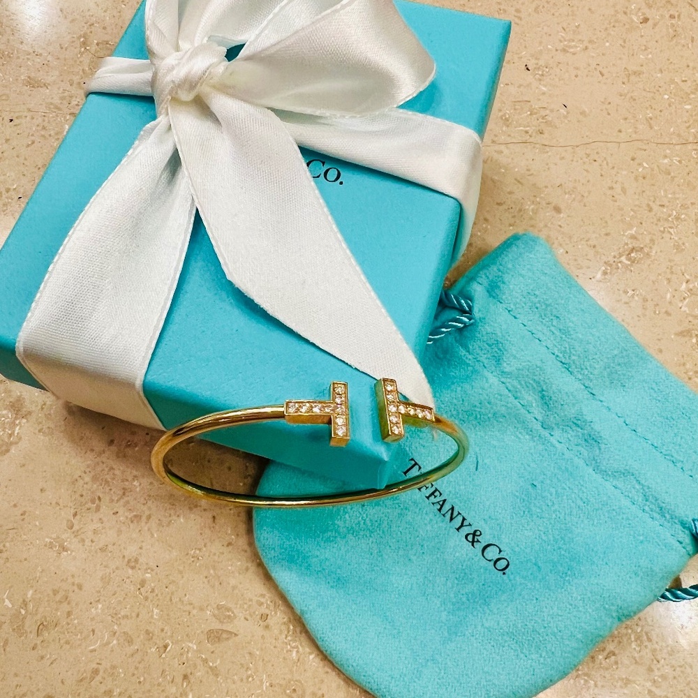 Tiffany T wire bracelet with diamonds